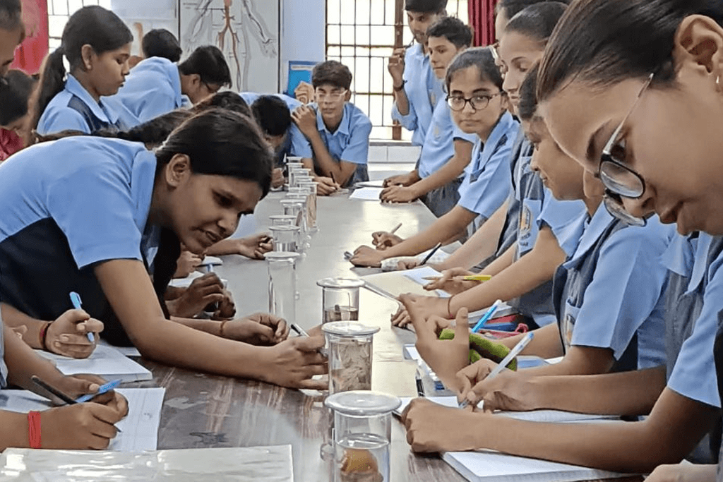 Biology Lab Students
